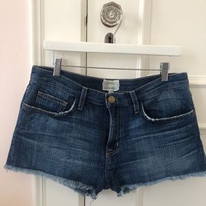 Current/Elliot Boyfriend Jean Shorts w/ Fringe Hem